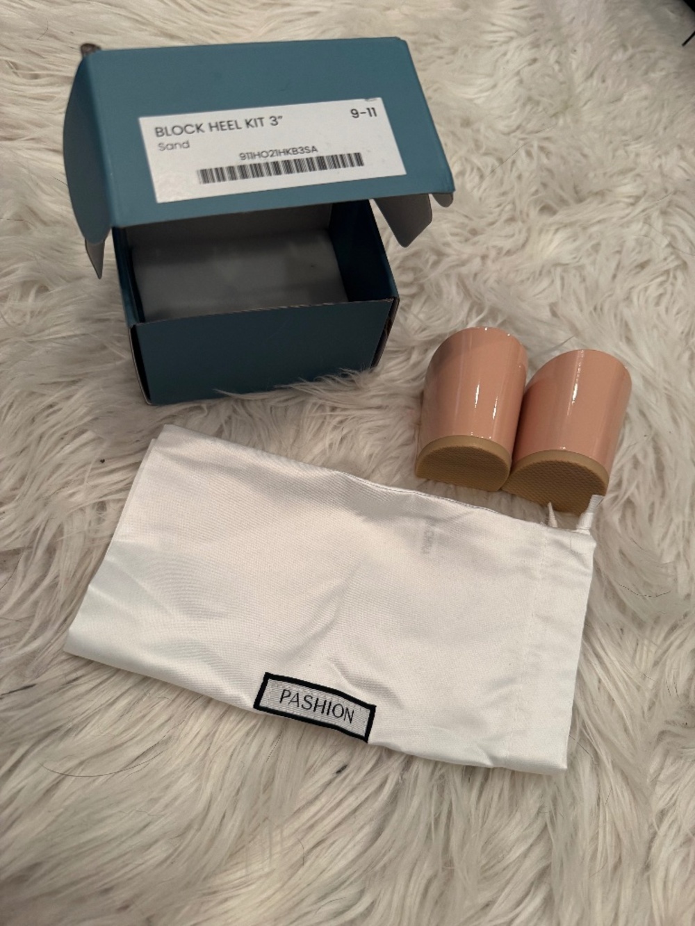 Pashion Footwear 3” block heel kit in Sand, size 9-11